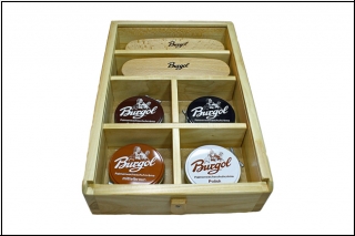 Burgol Schuhpflegebox mit Schuhputz-Luxus-Ausstattung mit Holzdeckel